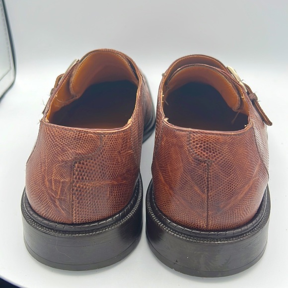 Paolo De Marco by Mezlan Genuine lizard men's shoes with monk strap 11M - Picture 9 of 15
